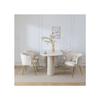 Living Room Chairs - MUVOE - Set of 4 - White Velvet - Petal Design - Ergonomic Comfort
