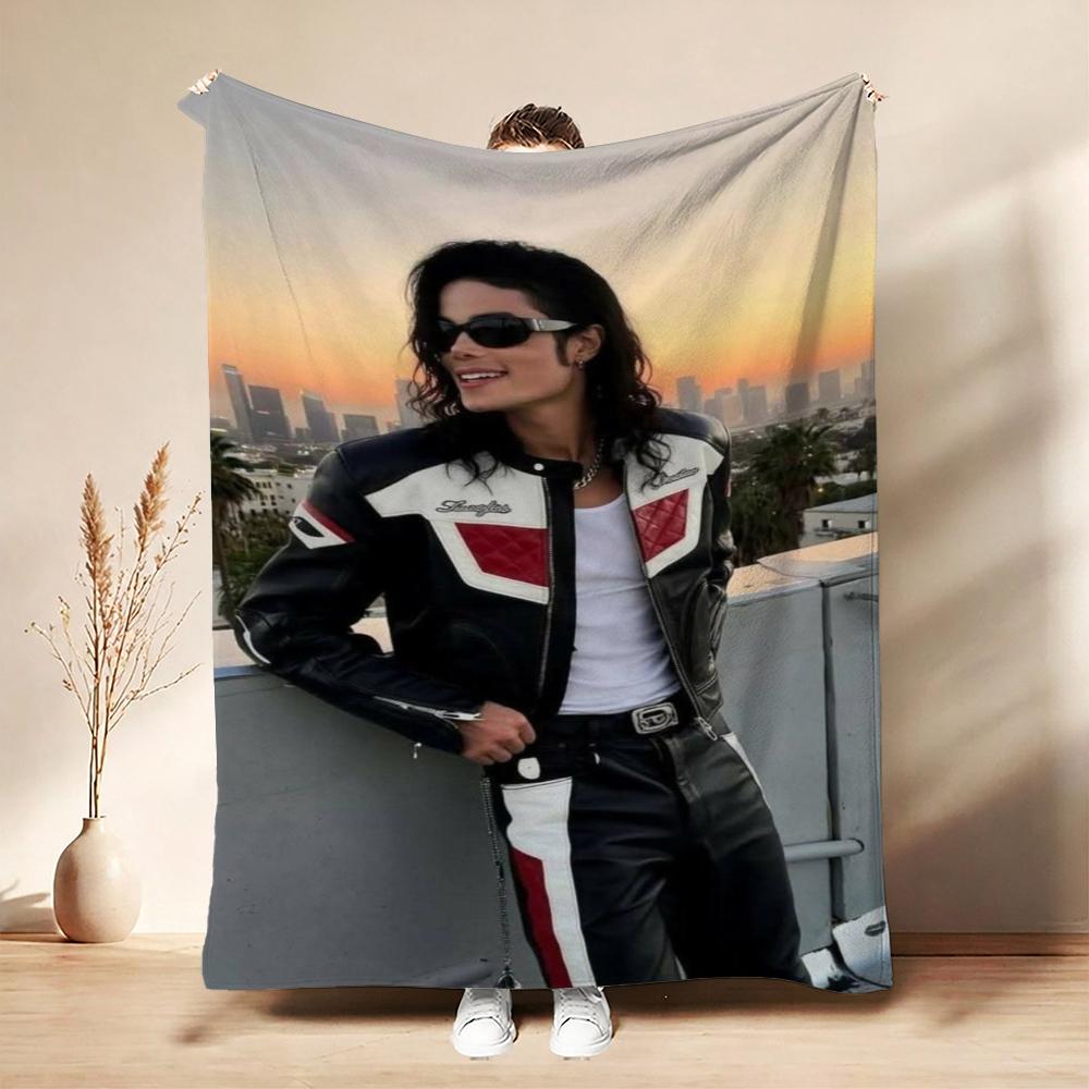 Michael Jackson History World Tour Flannel Printed Blanket Cozy Comfortable Throw Blanket For Bedroom Sofa Bed Party Decor New Year Gift
