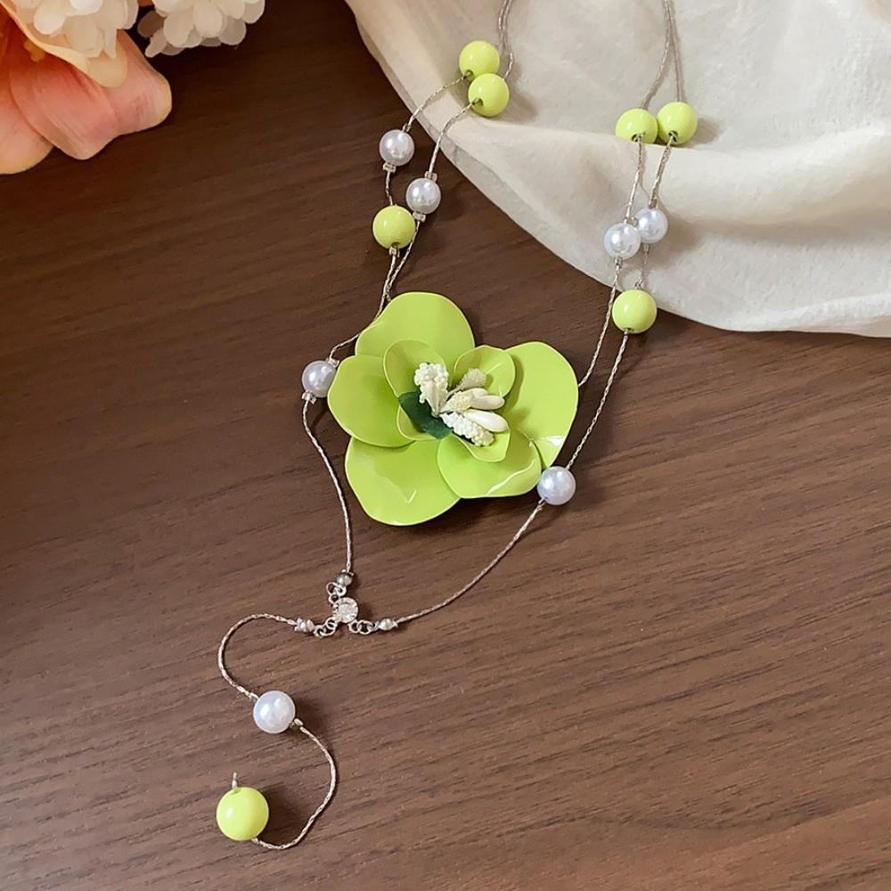 Hochwertige Schmetterlingsorchidee Schlüsselbein Kette Exquisiter Blume Hals Anhänger Meeresurlaub