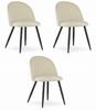 Bello Chair - Beige Velvet / Black Legs X 3