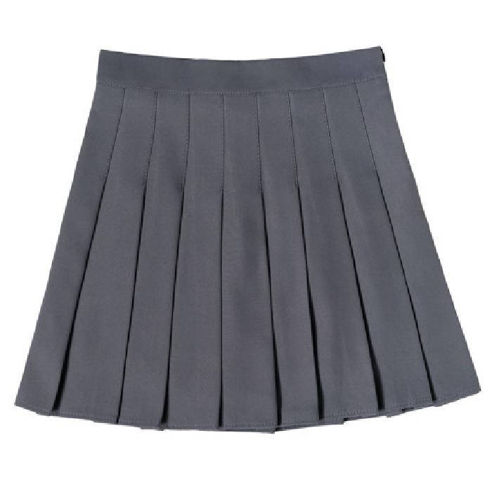 High Waist Gray A-Line Pleated Skirt for Women - Elastic, Slimming, and Lengthened for Year-Round Style