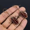 Red Carnelian 999 Copper Wire Wrapped Earrings, Handmade Gemstone Earrings Jewelry, Gifts For Wife Brand New Earrings