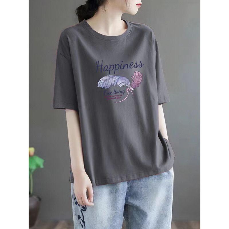 

Лик-Пикинг ~ Экспорт Бренда Оригинальный Заказ Срезанная Этикетка Изъять из Шкафа Футболка с Коротким Рукавом Женская Летняя Тонкая Свободная Футболка с Круглым Вырезом Мода