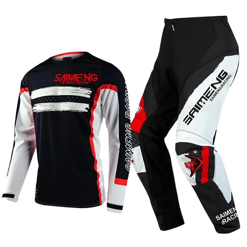Set completo abbigliamento motocross per bambini Kit Maglia Pantaloni Youth bambino verde Moto nero 3 4 5 6 7 8 9 10 anni Tuta fuoristrada blu arancio Enduro cross ragazzo ragazza