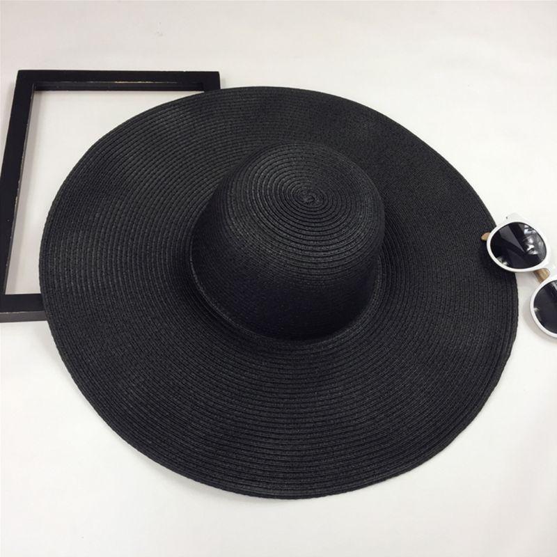 Buy Straw Weave Sun Visor Hat Bendable Wired Wide Brim Foldable Bucket