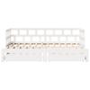 2 In 1 Pull Out Daybed with Drawers Without Mattress White 90x190 Cm