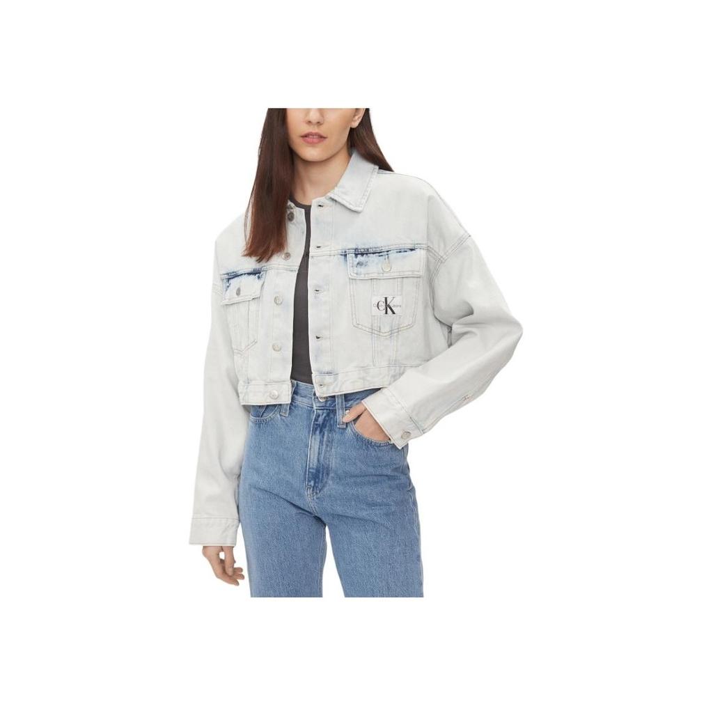 Calvin Klein Casual Loose Short Sleeve Denim Jacket Women Jackets Light J20J222874-1AA