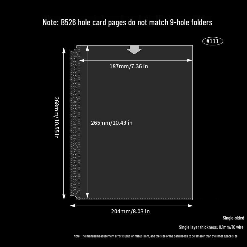 A4/A5 HD Transparent 4-Pocket Refill Pages for Star Cards - Thickened Inserts for 3-Inch Photo Card Albums