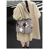 New Vintage Canvas Tote Bag for Women Star Decor Large Capacity Shoulder Crossbody Bag for Work Commute