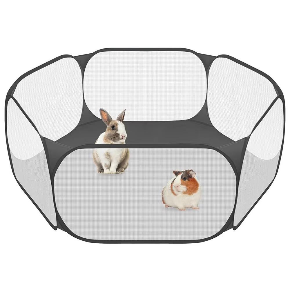 Foldable Open Pet Playpen Portable Transparent Pet Cage Yard Fence for Dog Cat Rabbit Hamster Guinea Pig Indoor Outdoor