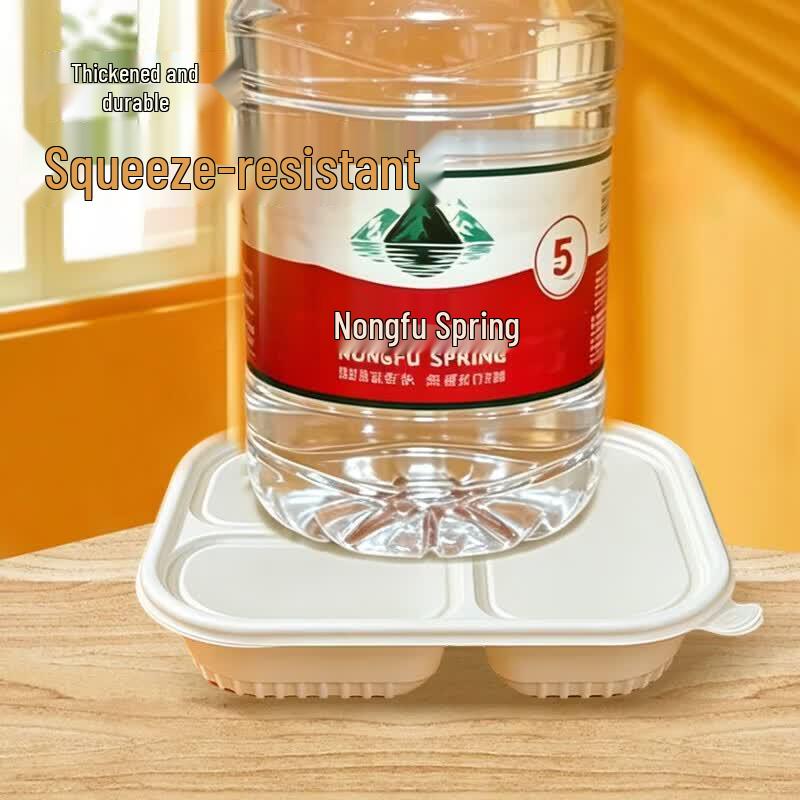 Biodegradable Corn Starch 3-Compartment Disposable Meal Boxes