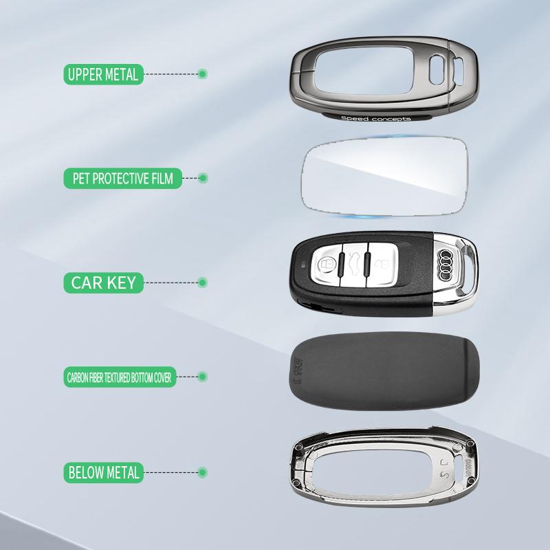 Zinc alloy Car Remote Key Case Cover Shell for A5 A6 C7 A7 A8 Q3Q5 Q7 S4S6 S7 S8 R8 TT A1 A3 8V A4 B8 B9 Holder Accessories