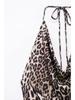 Animal Print Pleated Spaghetti Strap Dress - Women's European & American Style Summer Collection