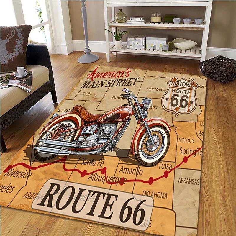 Tappeto Tappeto Stampato 3D Tappetini Antiscivolo Zerbino Poster Classico Moto Auto Retrò Tappeti Soggiorno Camera da Letto Decorazioni per la Casa
