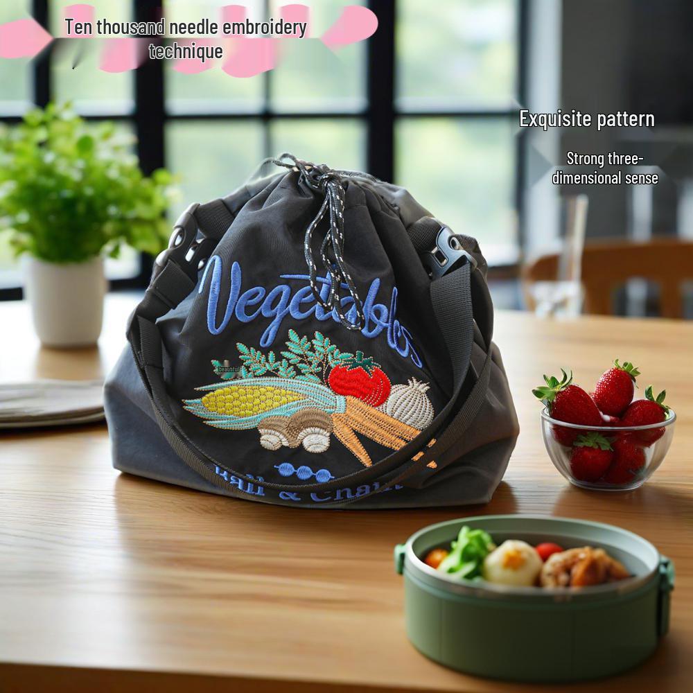 Cartoon Cute Embroidered Bento Handbag