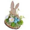 Easter Rabbit Eggs Crafts Desktop Ornament Simple Assembly Wood Plastic Blend Indoor Outdoor Holiday Decoration