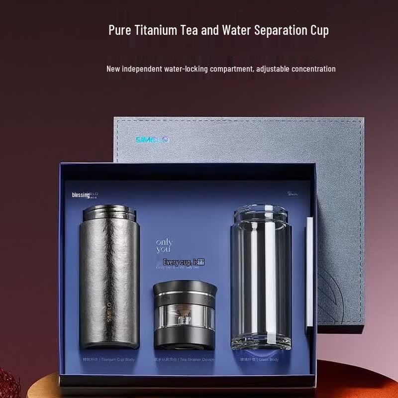 SIMELO Pure Titanium Tea Infuser Insulated Bottle