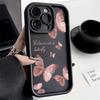 Retro Butterfly Silicone Phone Case For iPhone 16 15 14 Pro Max Plus 11 12 13 Pro XS 7 8 Plus SE 2 X XR Shockproof Full Cover