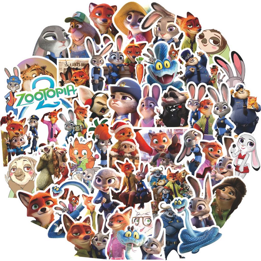 100PCS Cute Disney Animation Zootopia 2 Stickers Decoration DIY Phone Notebook Suitcase Laptop Fridge Graffiti Cartoon Sticker