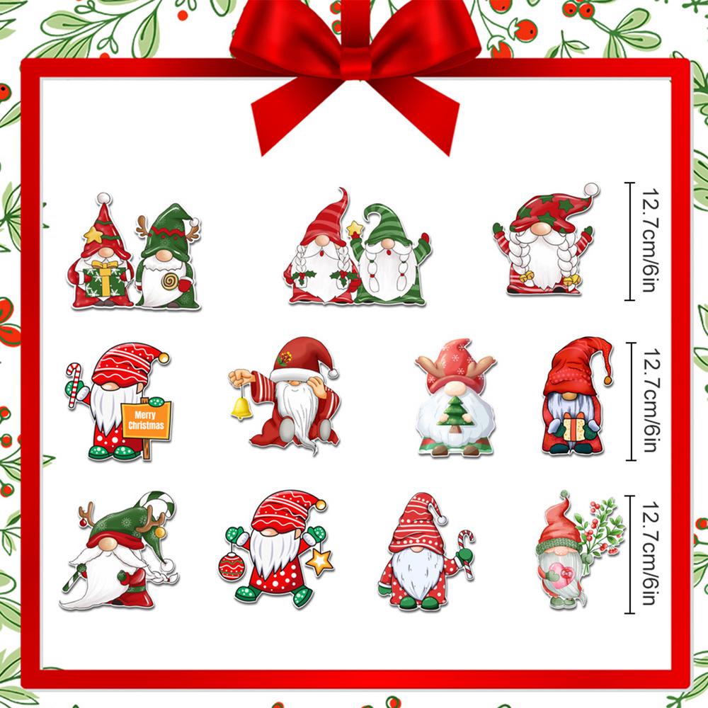 1 set Christmas fridge magnets Holiday Theme Decoration Santa Claus Snowman Cabinet Dishwasher Beautifying Decorative Stickers