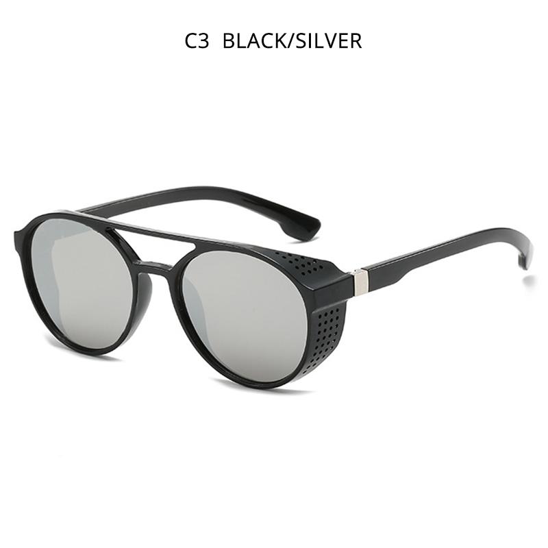 Classic Steampunk Sunglasses Men Fashion Round Glasses For Male Vintage Brand Designer Eyeglasses Shades Outdoor UV400