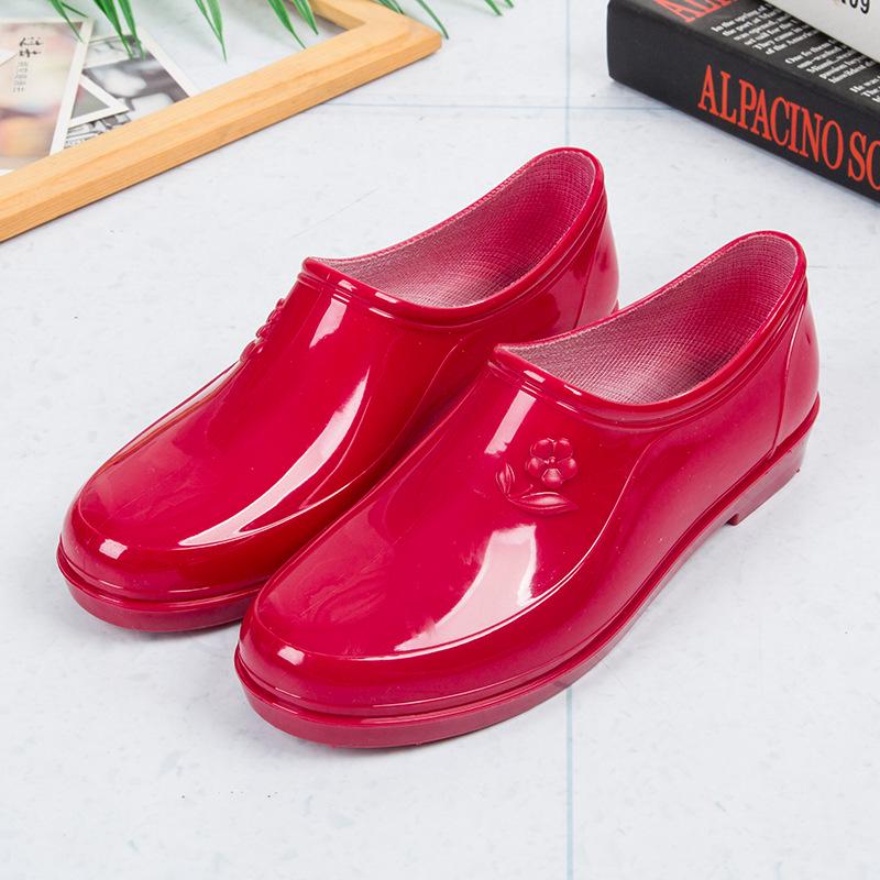 Women's Yuanbao Short Rain Boots: Non-Slip, Wear-Resistant, Warm Water Shoes for Kitchen, Spring & Autumn Wear