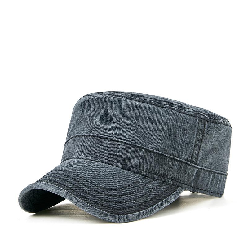 2023 Spring Summer Dad Pure Cotton Leisure Flat Top Military Hat Man Sun Caps Woman Plus Size Blank Navy Cap 55-59cm 60-65cm
