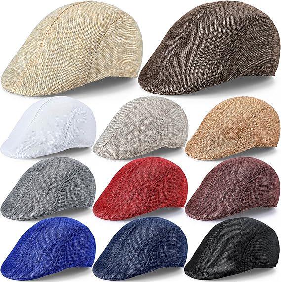 Breathable Spring & Autumn Linen Beret - Unisex Sun Hat, Solid Color, Hollow Design.