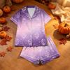 Women's Halloween Print Pajama Set 2 Piece Comfortable Sleepwear for Night