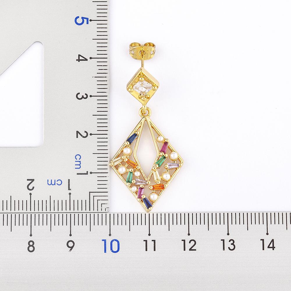 Nidin Japan and Korea New Fashion Long Drop Earrings Inlaid Zircon Pearl Shiny Temperament Ear Jewelry Anniversary Party Gifts
