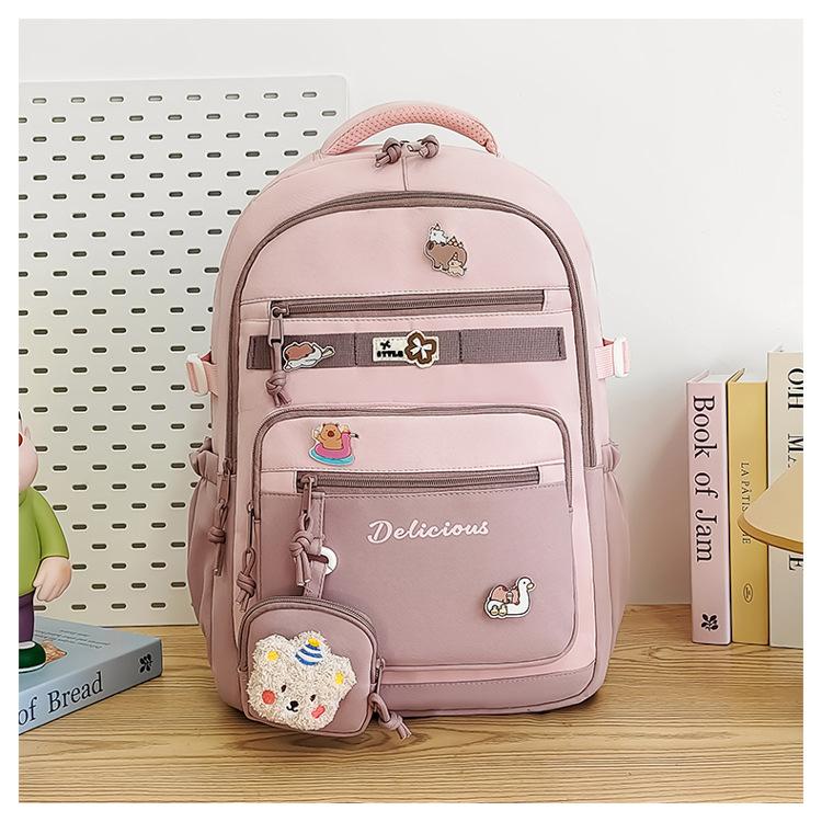 School bag new large capacity multi-compartment versatile simple grade 3-6 school bag leisure commuting light niche backpack