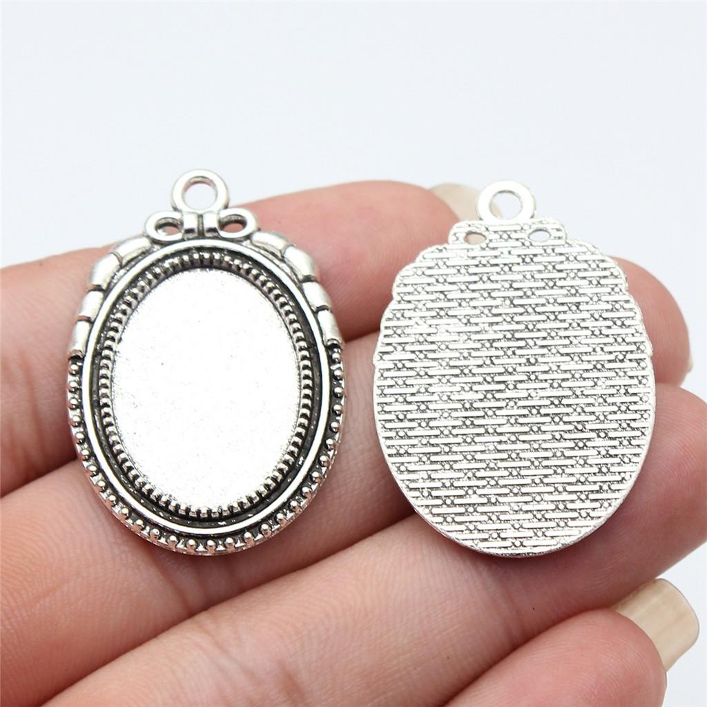 Accessories Parts Fit 18x25mm Oval Glass Cabochon Base Tray Bezel Wedding Jewelry Findings QA039