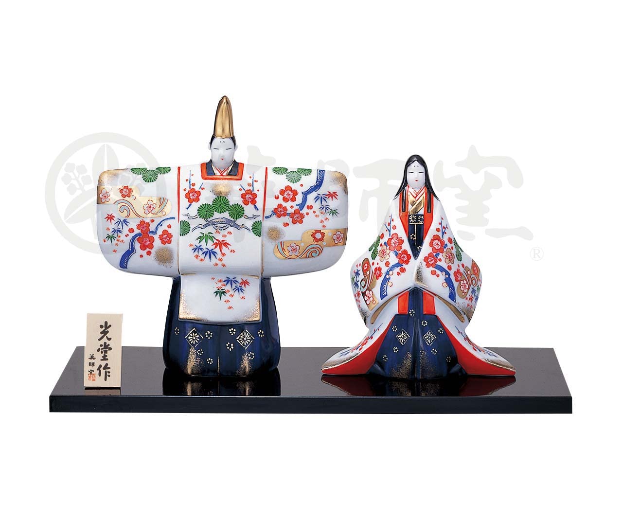 

Some nishikitachi dolls and male female Festival (gold brocade, pine, bamboo, plum) [height 19.5cm, 15.5cm] Doll s рожевий
