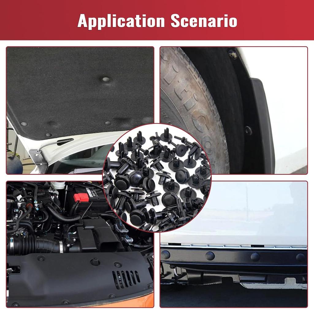 240 Pcs Car Bumper Retainer Clips Plastic Rivets Fasteners Push Retainer Kit - 12 Most Popular Sizes Auto Push Pin Rivets Set -Door Trim Panel Fender