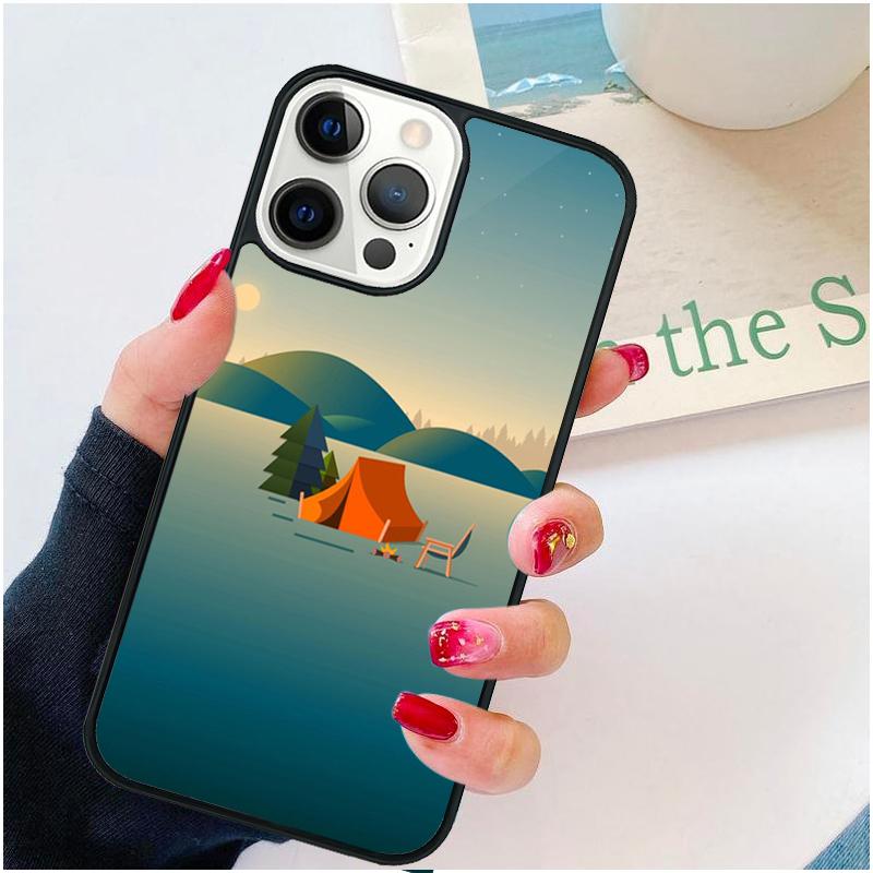 Nature Camping Art Phone Case For iPhone 17 Air 16 pro max 15 14 plus 12 13 Soft Bumper Shell Cover coque