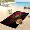 מגבת חוף מודפסת AC Milan, מגבת רכה מתייבשת במהירות, שמיכת חוף מלבנית גדולה ניידת לנסיעות, בריכה