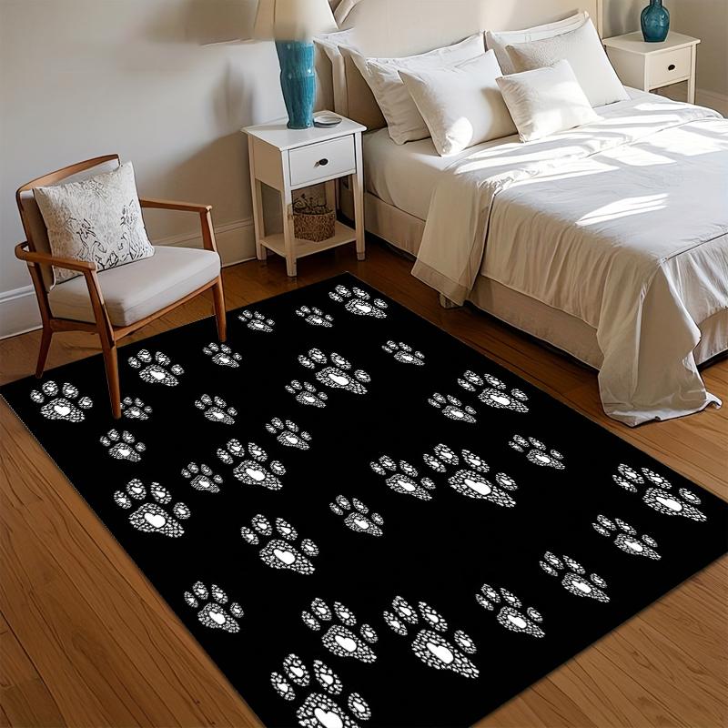 New Arrival Stylish Pet Paw Print Floor Mat Soft Durable Non-Slip Rug for Home Entrance Pet Room Living Room Bedroom