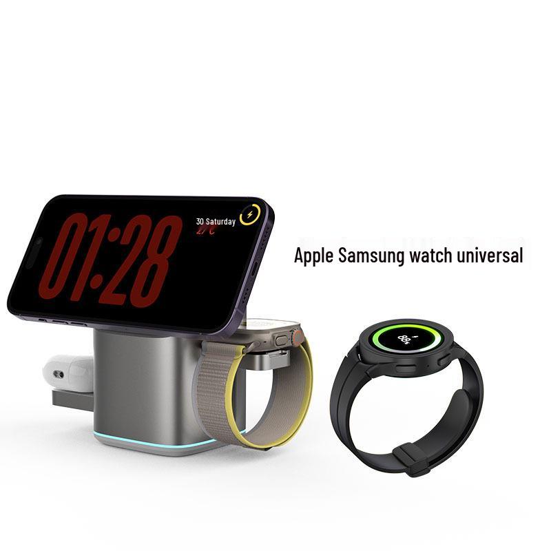 Qi2 Certified 3-in-1 MagSafe Wireless Charger for Apple & Samsung Phones & Watches