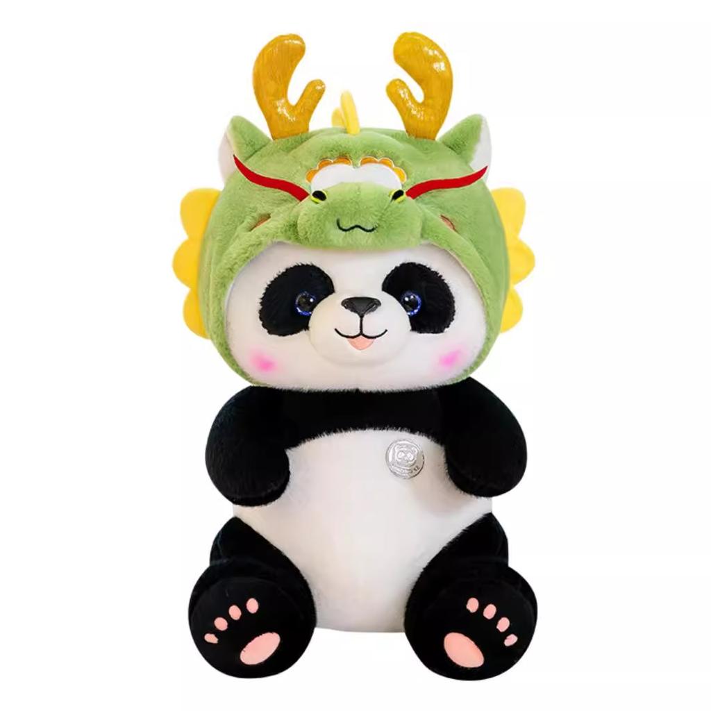 Creative Panda Dragon Baby Doll Children Boy Girl Sleeping and Hugging Bear Zodiac Dragon Birthday Gift