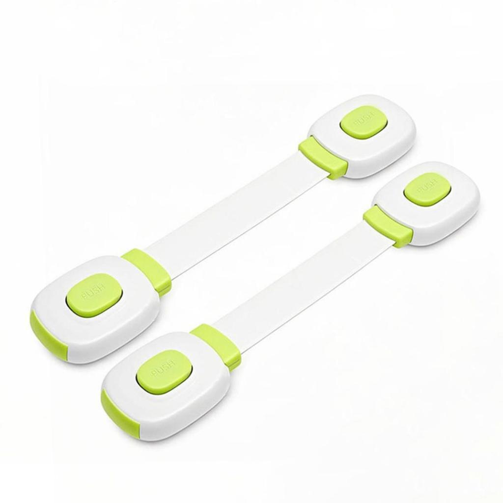 2Pcs Child Safety Strap Locks Baby Locks For Cabinets And Drawers Toilet Fridge,Adhesive Cabinet Drawer Door Latches-2 Style