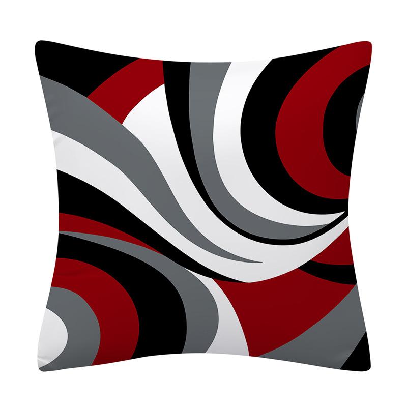 Trendige Schwarze Rote Postmoderne Abstrakte Linien Kissenbezug Polyester Mode Gestreifte Dekorative Kissen Für Sofa Sitz Home Decor