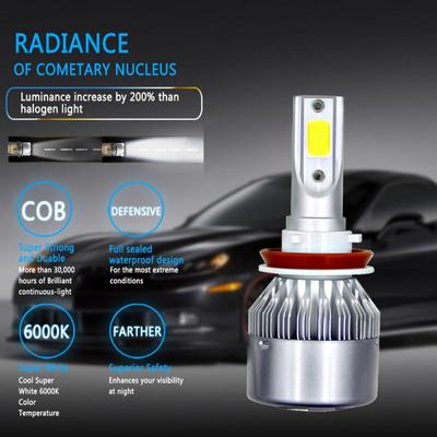 2x H7 LED H11 H4 Hi/Lo H1 H3 H8 HB1 HB3 HB4 HB5 PS24W HIR2 H13 H16 H27 9005 Car Headlight Bulbs 3000K 4300K 6000K 8000K COB C6