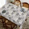 1pc Vintage Style Tablecloth, Durable Polyester, with Number, Letter, and Furniture Chair Pattern Design, In Gray, White, and Beige Tones, Suitable Fo