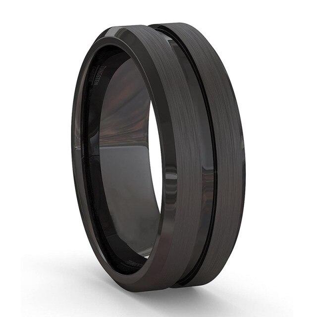 30 Styles Men Blue Grooved Black Stainless Steel Ring Koa Wood And Abalone Shell Inlay Arrow Red Meteorite Ring Men Wedding Band
