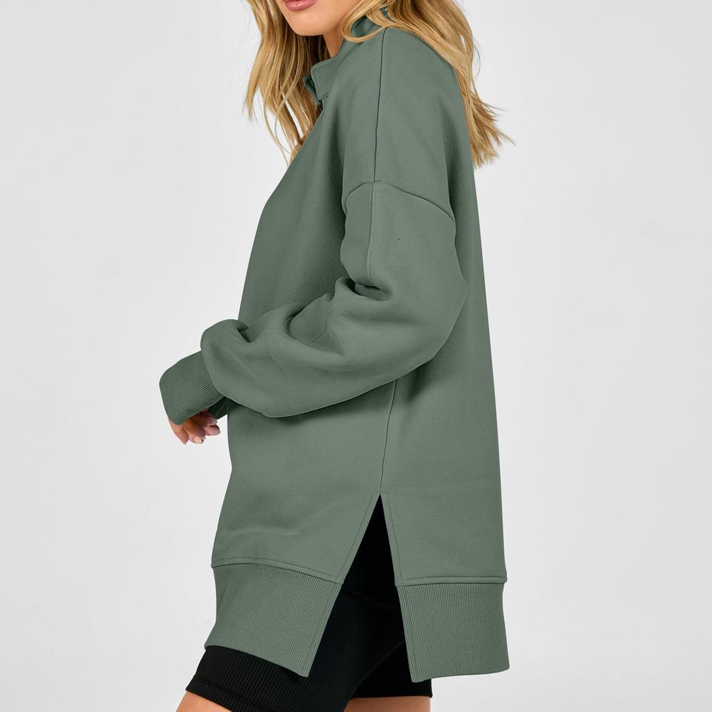 Women's Long Sleeve Stand Collar Pullover Sweatshirt