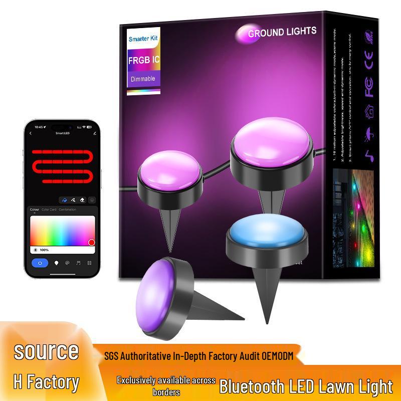 

C2025 Waterproof RGB LED Garden Mushroom Spike Lights 10m 15 Lights - Bluetooth Version