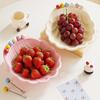 Shell Shape Fruit Bowl with Fork Plastic Integrated Fruit Basin Fruit Serving Plate  for Kitchen