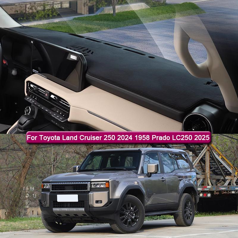 For Toyota Land Cruiser 250 2024 1958 Prado LC250 2025 2026 Car Dashboard Protective Mat Shade Cushion Pad Rose Carpet Mat Cover