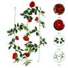 5PCS Rose Flowers Christmas Garland for Home Room Wedding Decoration Spring Autumn Garden Arch DIY Fake Artificial Plant Vine