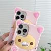 3D Cartoon Bear & Plum Blossom Cat Paw Silicone Case for iPhone 16/15/14 Pro Max